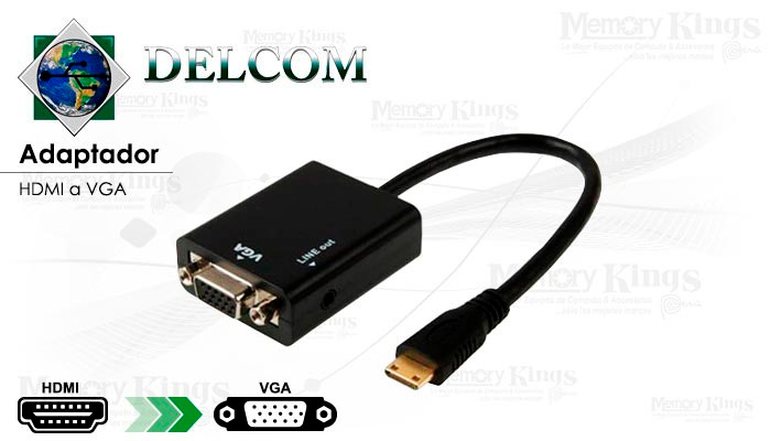 ADAPTADOR HDMi a VGA GT DELCOM